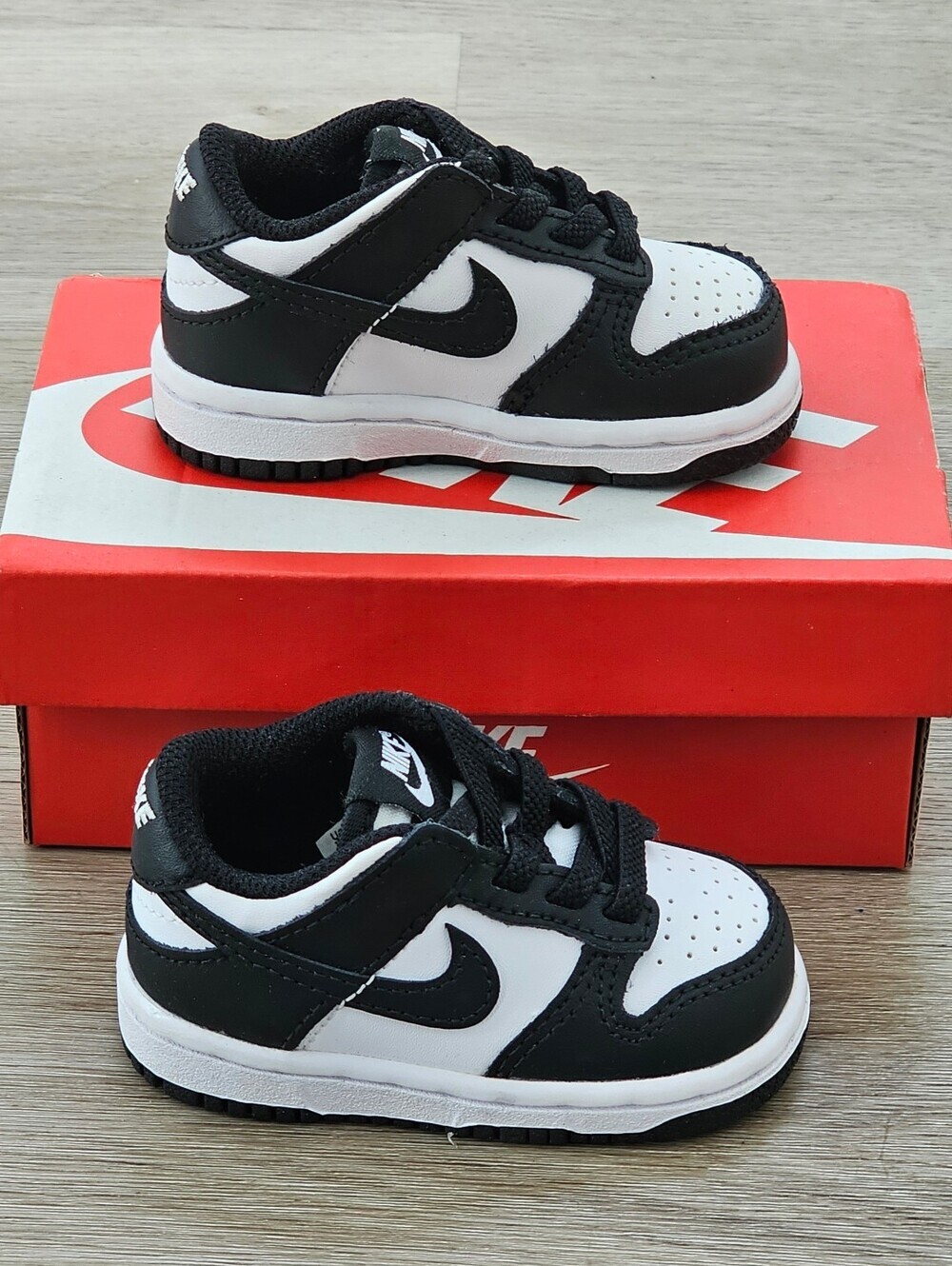 Nike Dunk Low Panda Toddler Shoes Black White Sneakers Size 3C